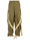 Attico Cargo Trousers With Strap And Pocket In Green