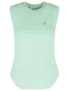 Attico The  Green Cotton Tank Top Women In Green