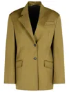 Attico The  Green Virgin Wool Blazer In Green