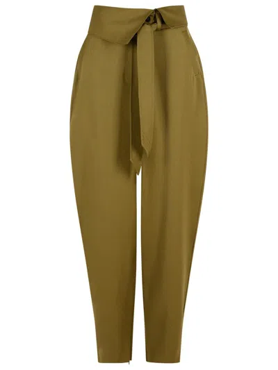 ATTICO THE ATTICO GREEN VIRGIN WOOL TROUSERS