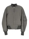 Attico Grey Bomber Jacket With Front Zip Closure And One Zipped Pocket On The Sleeve In Gray