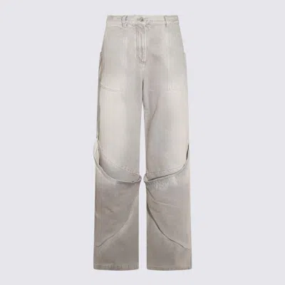 Attico The  Grey Cotton Denim Jeans In Gray