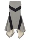 Attico Asymmetrical Maxi Skirt In Gray