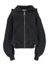 Attico Grey Sweatshirt With Hood And Logo Lettering On The Front In Cotton Woman In Gray