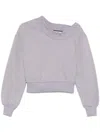 Attico One-shoulder Cropped Sweatshirt With Open Back