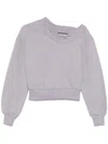 Attico Grey Cotton Logo Sweatshirt In Grigio E Beige