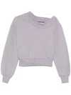 Attico Grey Cotton Logo Sweatshirt In Grigio E Beige