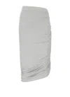 Attico Asymmetrical Midi Skirt With Draped Details In Gray