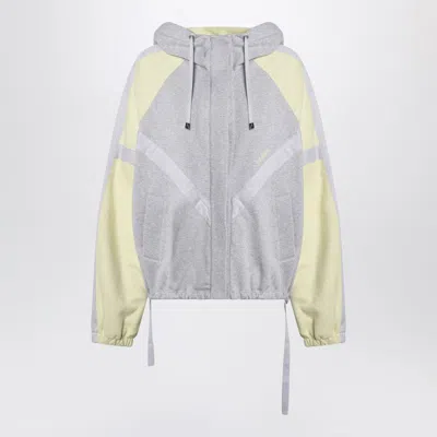 ATTICO THE ATTICO GREY/LIGHT YELLOW BOMBER SWEATSHIRT