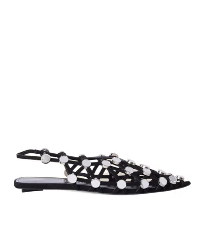 ATTICO THE ATTICO GRID BALLERINA FLAT SHOES