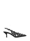 Attico The Grid Pumps With 50mm Back Strap In Black