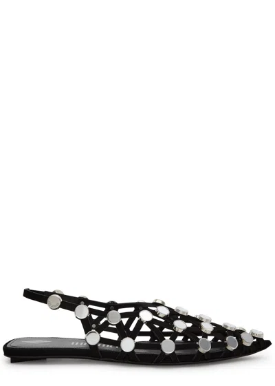 ATTICO THE ATTICO GRID EMBELLISHED CUT-OUT SUEDE FLATS