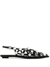 Attico The  Grid Slingback Ballets In Black