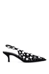 Attico The  Black Open Lattice Design Low-heeled Shoes In Black