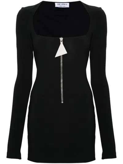 Attico The  Half-zip Mini Dress