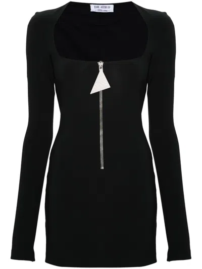 ATTICO THE ATTICO HALF ZIP MINI DRESS