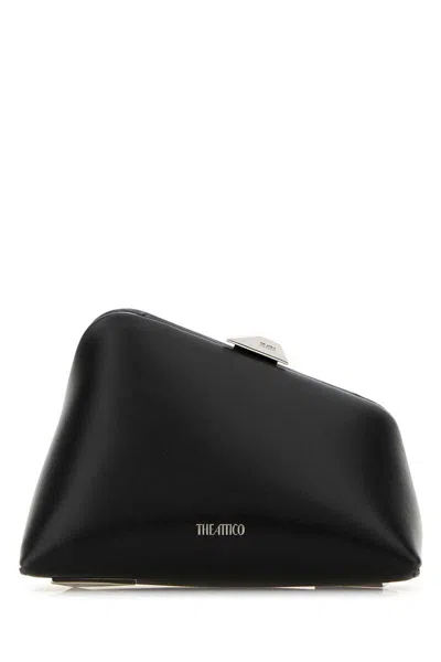 Attico Midnight Leather Clutch Bag In Black