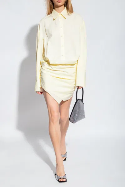 Attico Yellow Rooney Miniskirt