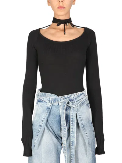 Attico Heather Sweater In Black