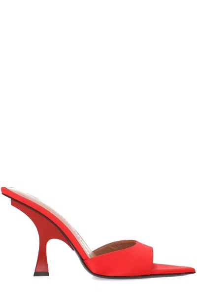 Attico Pointed High-heeled Sandals In Red