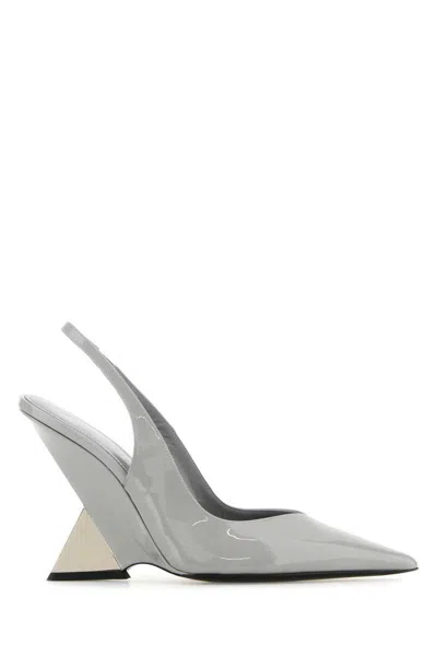 Attico The  Cheope Slingback Sandals In Gray