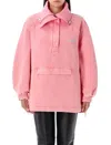 Attico Oversized Cotton Hooded Anorak In Pink