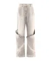 Attico Washed Wide-leg Jeans In White