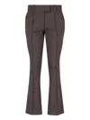 Attico High-waisted Bootcut Trousers With Silver Logo Detail In Gray