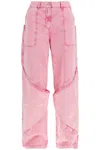 Attico Paneled Low-rise Wide-leg Jeans