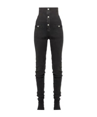 Attico Button-up Skinny Trousers In Grey