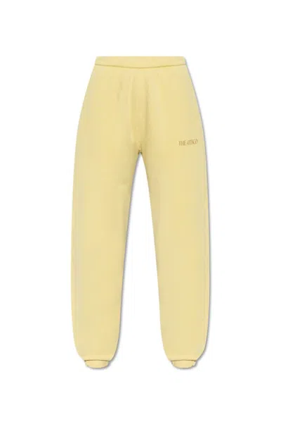 Attico Cotton Track Pants In Yellow