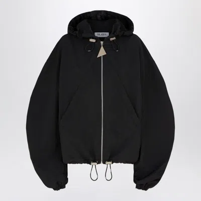 Attico Black Hooded Bomber Jacket In Multi