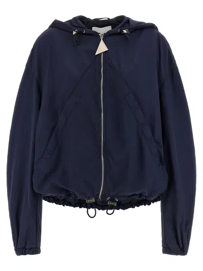 Attico Hooded Bomber Jacket Puffer Jackets Blue