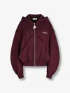 Attico Bordeaux Cropped Sweatshirt With Fixed Hood And Logo Lettering On The Front In Cotton Woman In Red