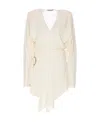 Attico The  Hurely Asymmetric Hem Mini Dress In White