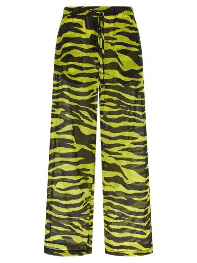 Attico Il Primo Bagno Animal-print Cotton Trousers In Multi