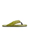 Attico Indie Bandana Printed Thong Sandals In Green