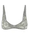 Attico Grey Lace Bra In Silver