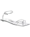 Attico The  Isla Leather Sandal In Silver