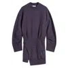 Attico The  Ivory Mini Sweater Dress In Dark Violet Fade In Purple/blue