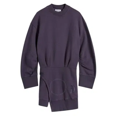 Attico The  Ivory Mini Sweater Dress In Dark Violet Fade In Purple/blue