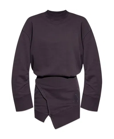 Attico The  Ivory Panelled Mini Dress In Purple