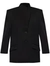Attico Gabardine Single Breasted Blazer
