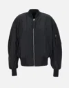 Attico Bomber Jacket With Bishop Sleeves In Black