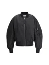 Attico Padded Nylon Oversized Bomber Jacket In Black