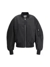 Attico Padded Nylon Oversized Bomber Jacket In Black