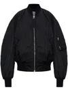 Attico Bishop-sleeves Bomber Jacket In Black