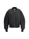 Attico Padded Nylon Oversized Bomber Jacket In Black