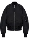 Attico Bomber Jacket With Bishop Sleeves In Black
