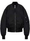 Attico Bomber Jacket With Bishop Sleeves In Black